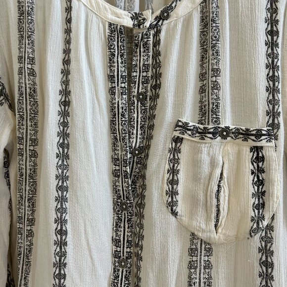 Free People Tunic Women's Magic Shibori Gauze Pullover Blouse Top SZM Boho - Picture 5 of 7